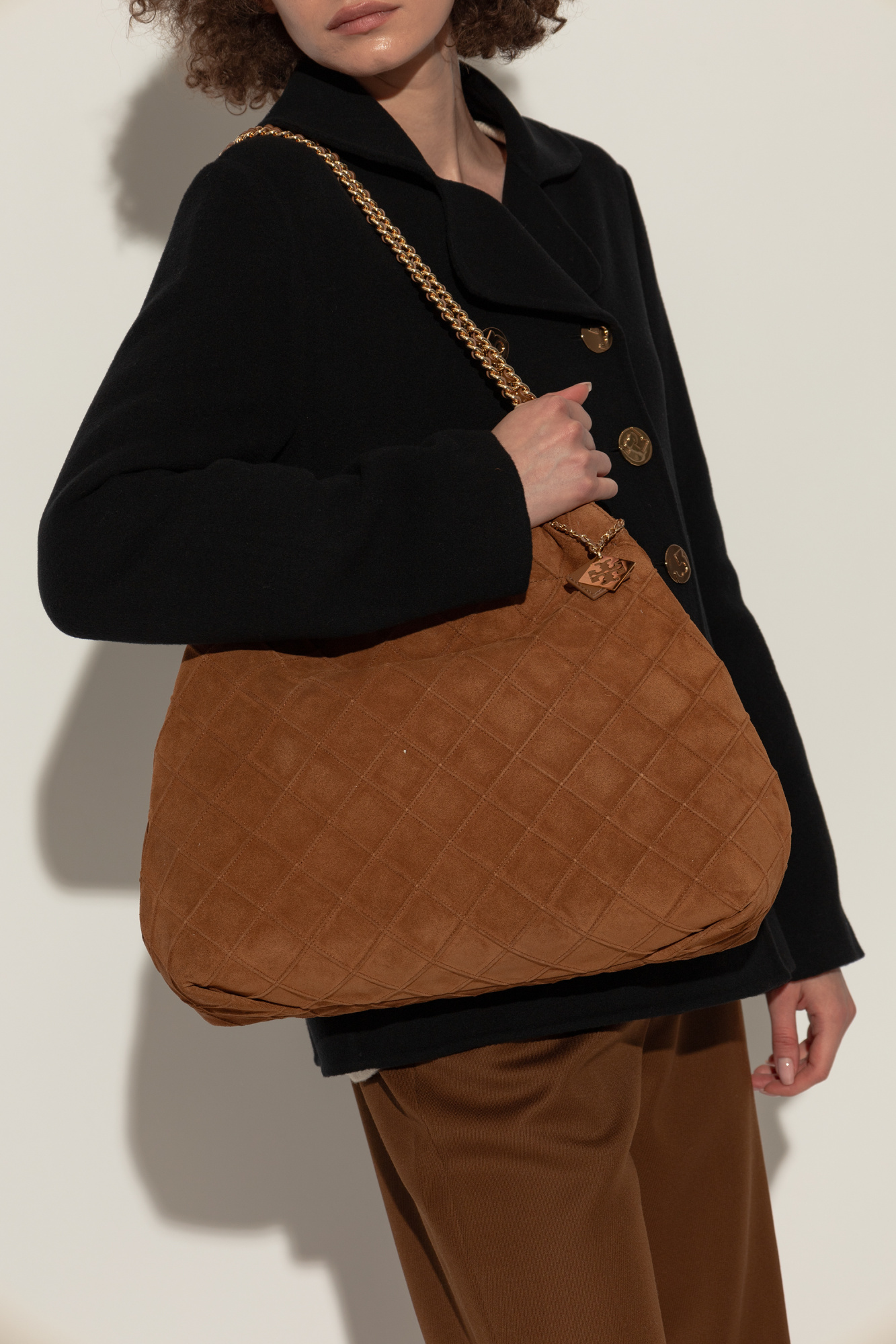ショルダーバッグ・ポシェット TORY BURCH Women Shoulder Bags 156421200 Brown Tory Burch Womens Brooke Shoulder Bag Savannah One Size